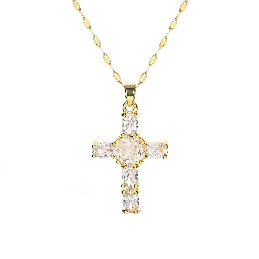 Heavenly Glow Cross Necklace