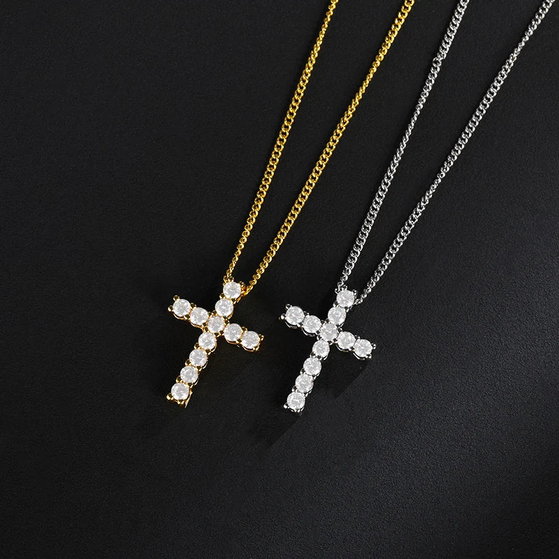 Plated Radiant Cross Necklace